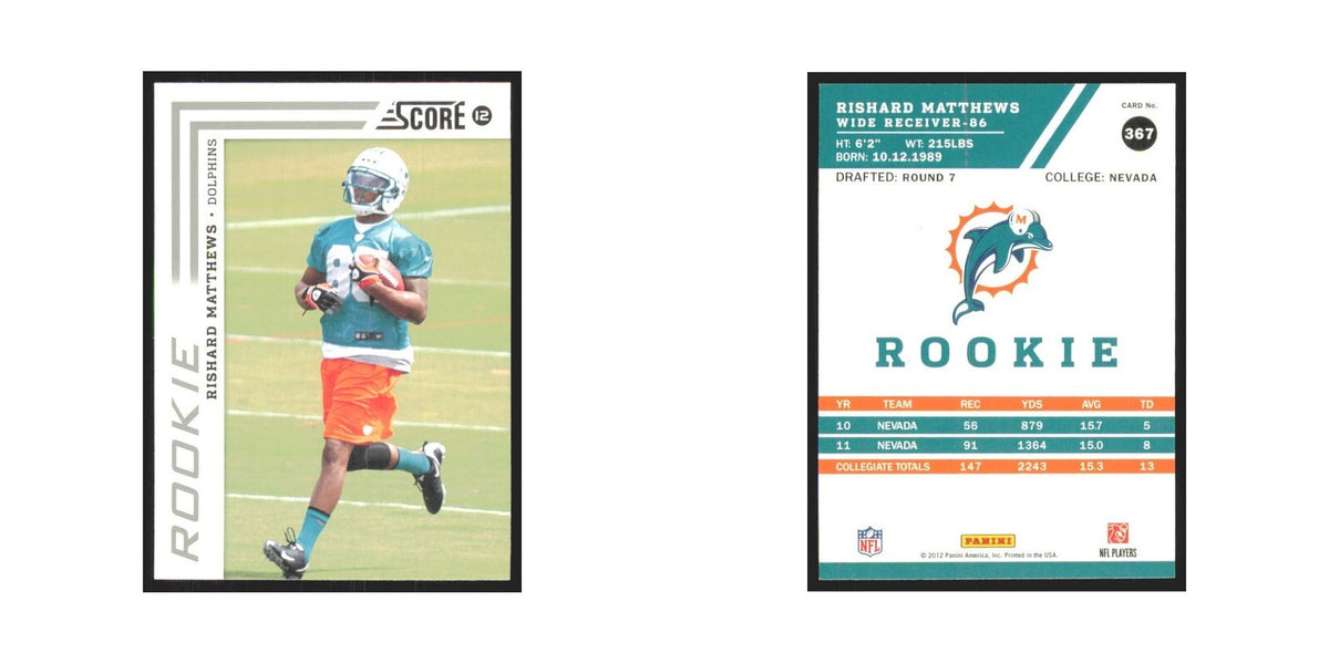 2012 Score Rishard Matthews RC Dolphins #367
