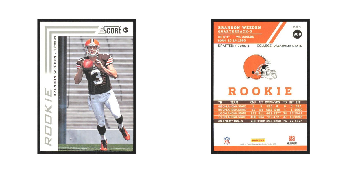 2012 Score Brandon Weeden RC Browns #308