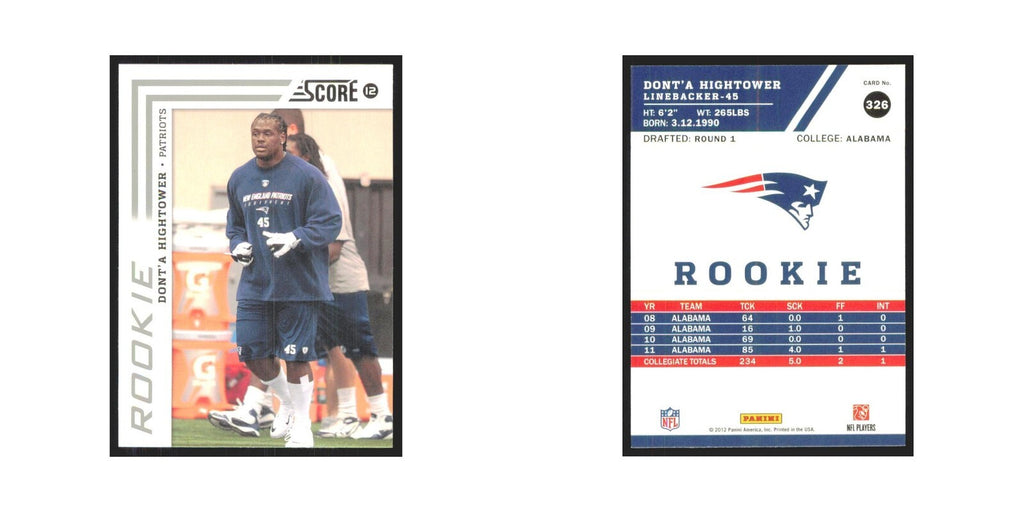 2012 Score Dont'a Hightower RC Patriots #326
