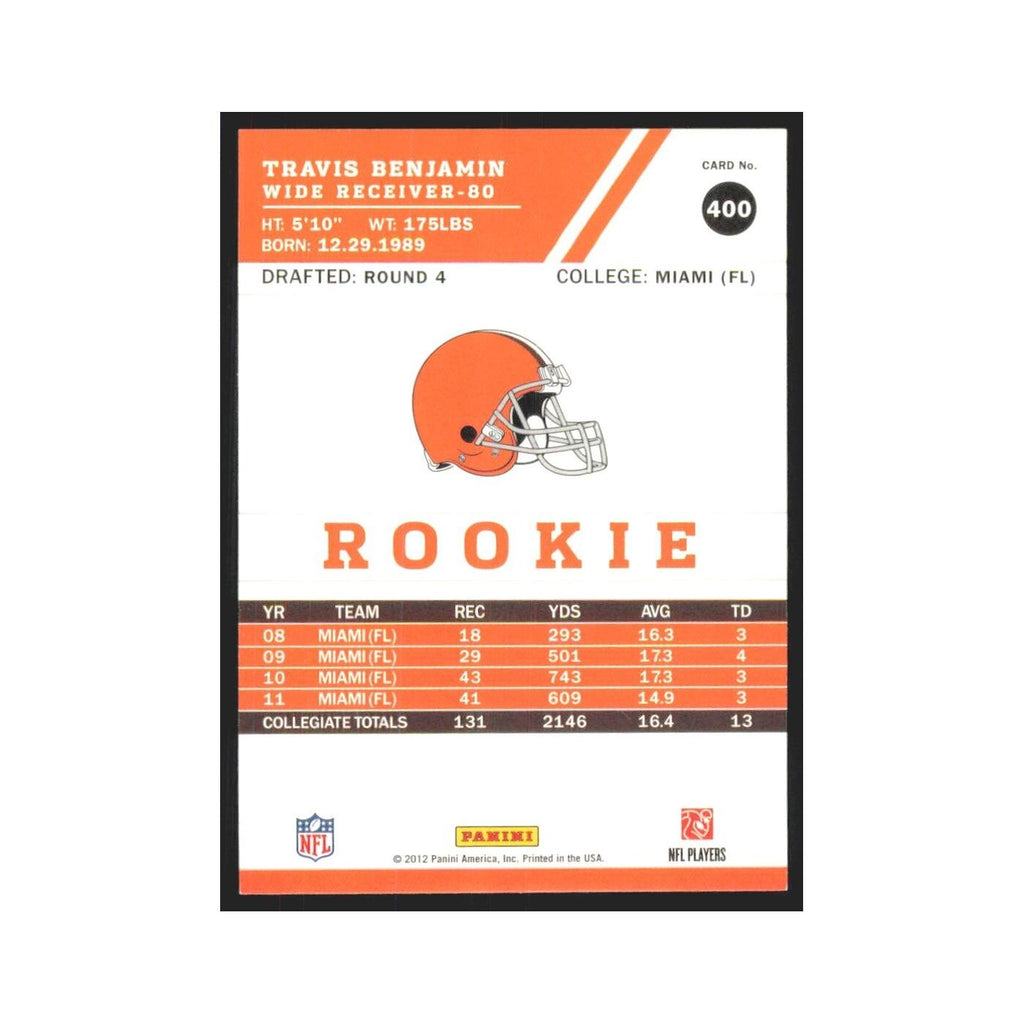 2012 Score Travis Benjamin RC Browns #400