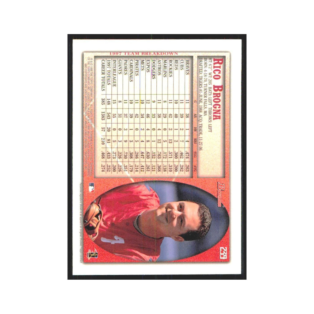1998 Bowman Rico Brogna Phillies #239