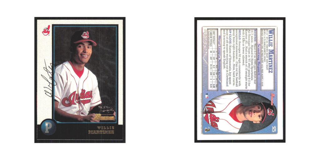1998 Bowman Willie Martinez Indians #325