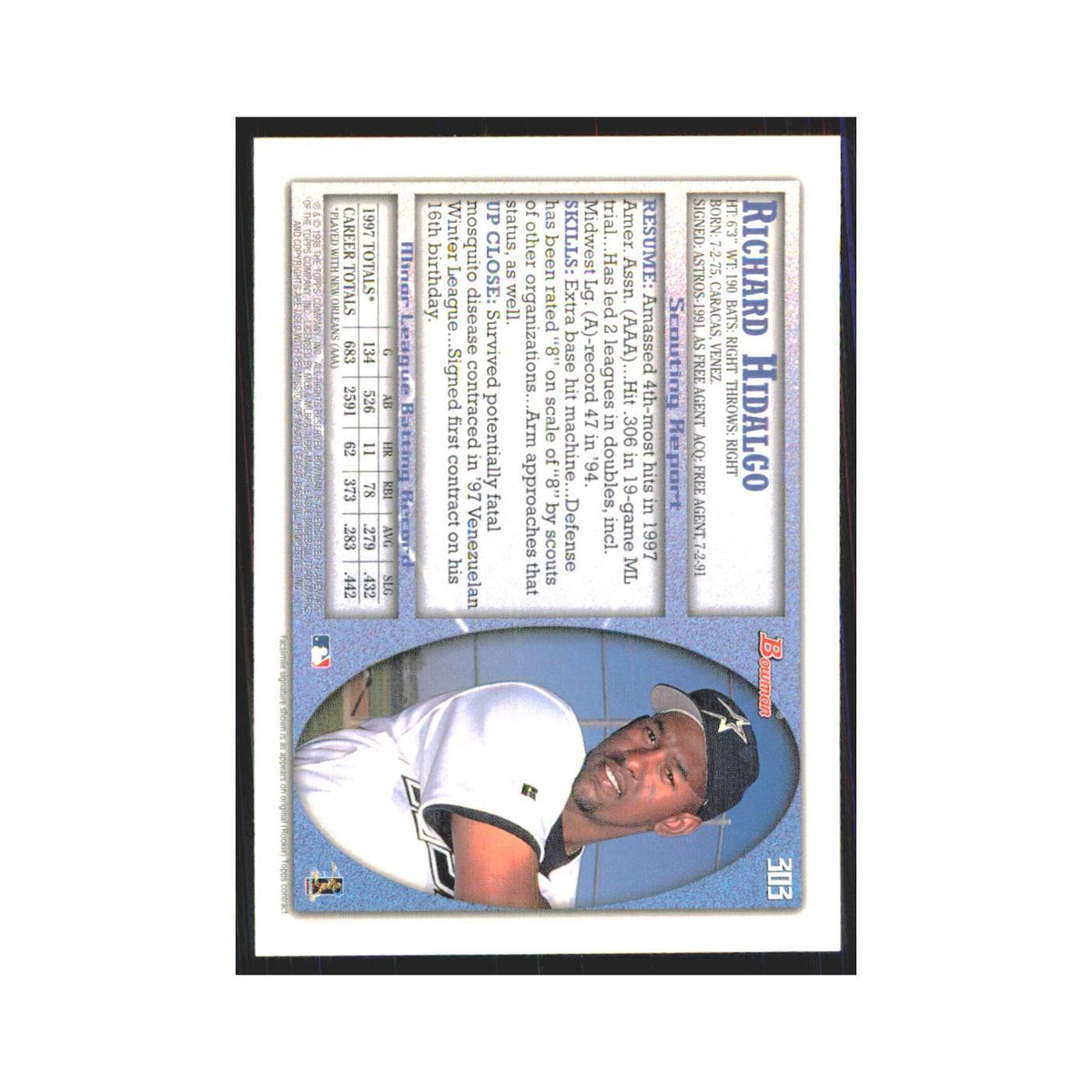 1998 Bowman Richard Hidalgo Astros #303