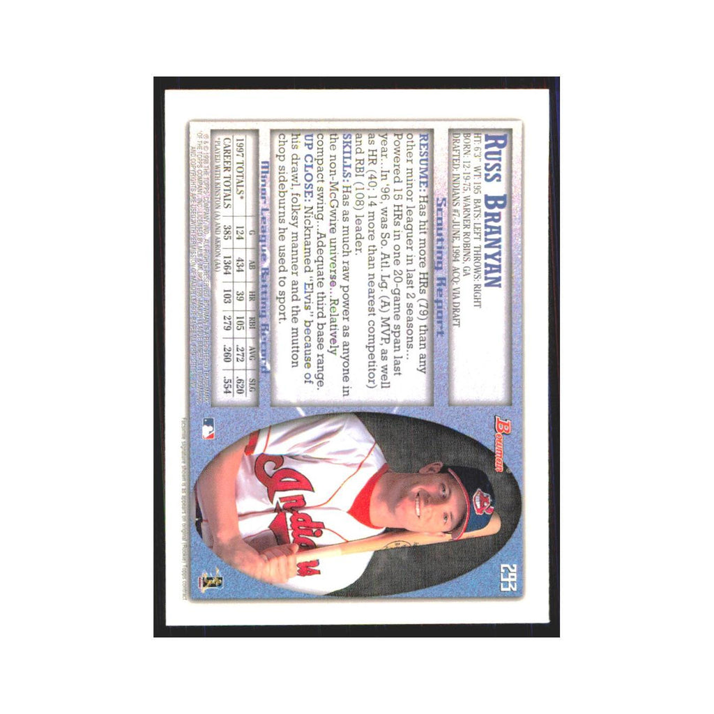 1998 Bowman Russell Branyan Indians #293