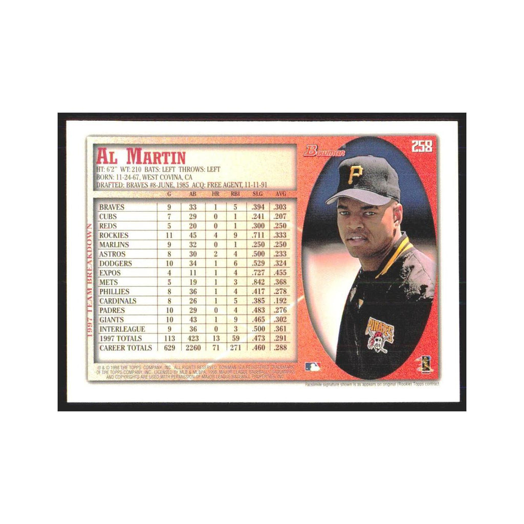 1998 Bowman Al Martin Pirates #258