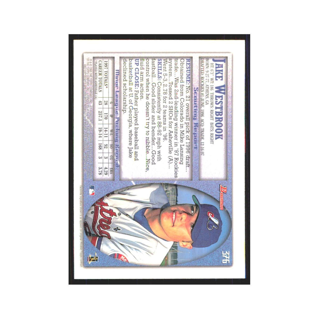 1998 Bowman Jake Westbrook Montreal Expos #376