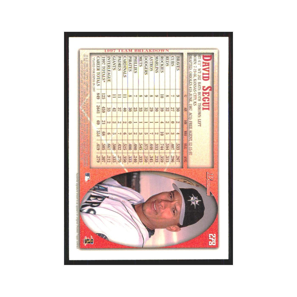 1998 Bowman David Segui Mariners #278