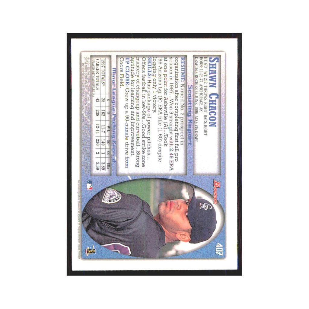 1998 Bowman Shawn Chacon Rockies #407