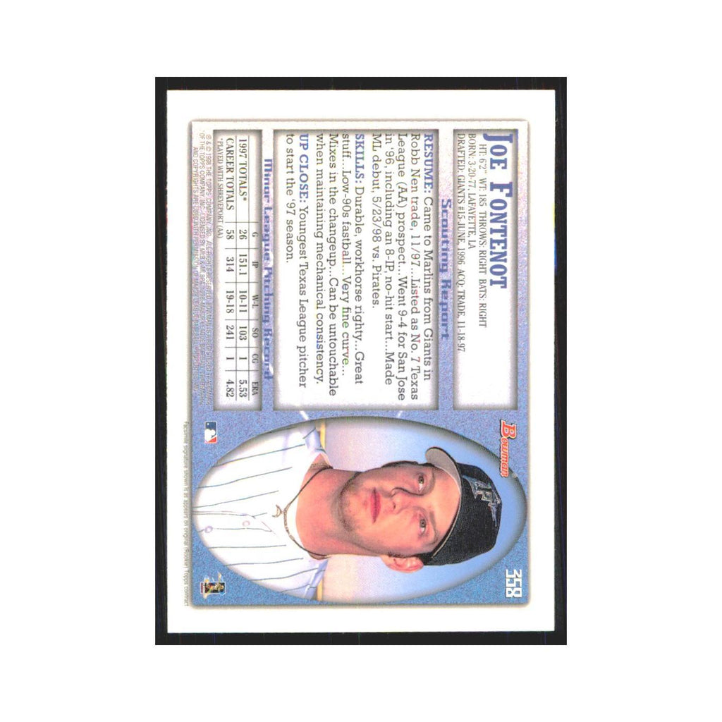 1998 Bowman Joe Fontenot Florida Marlins #358