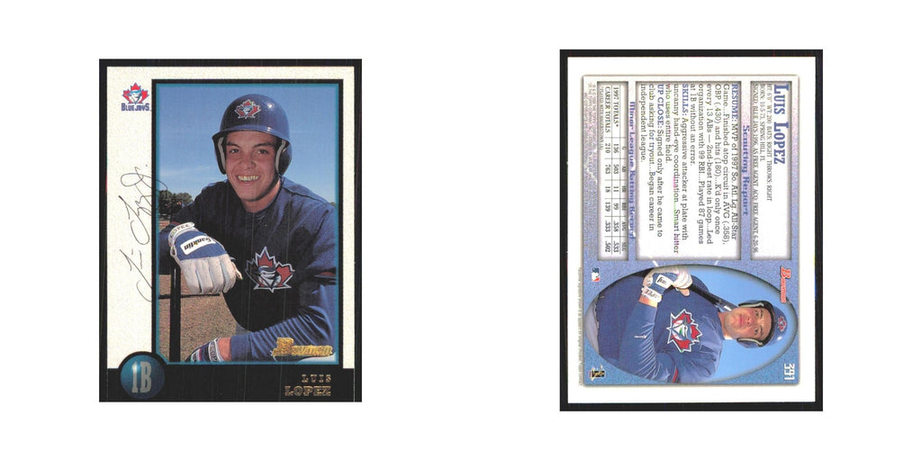 1998 Bowman Luis Lopez Blue Jays #391
