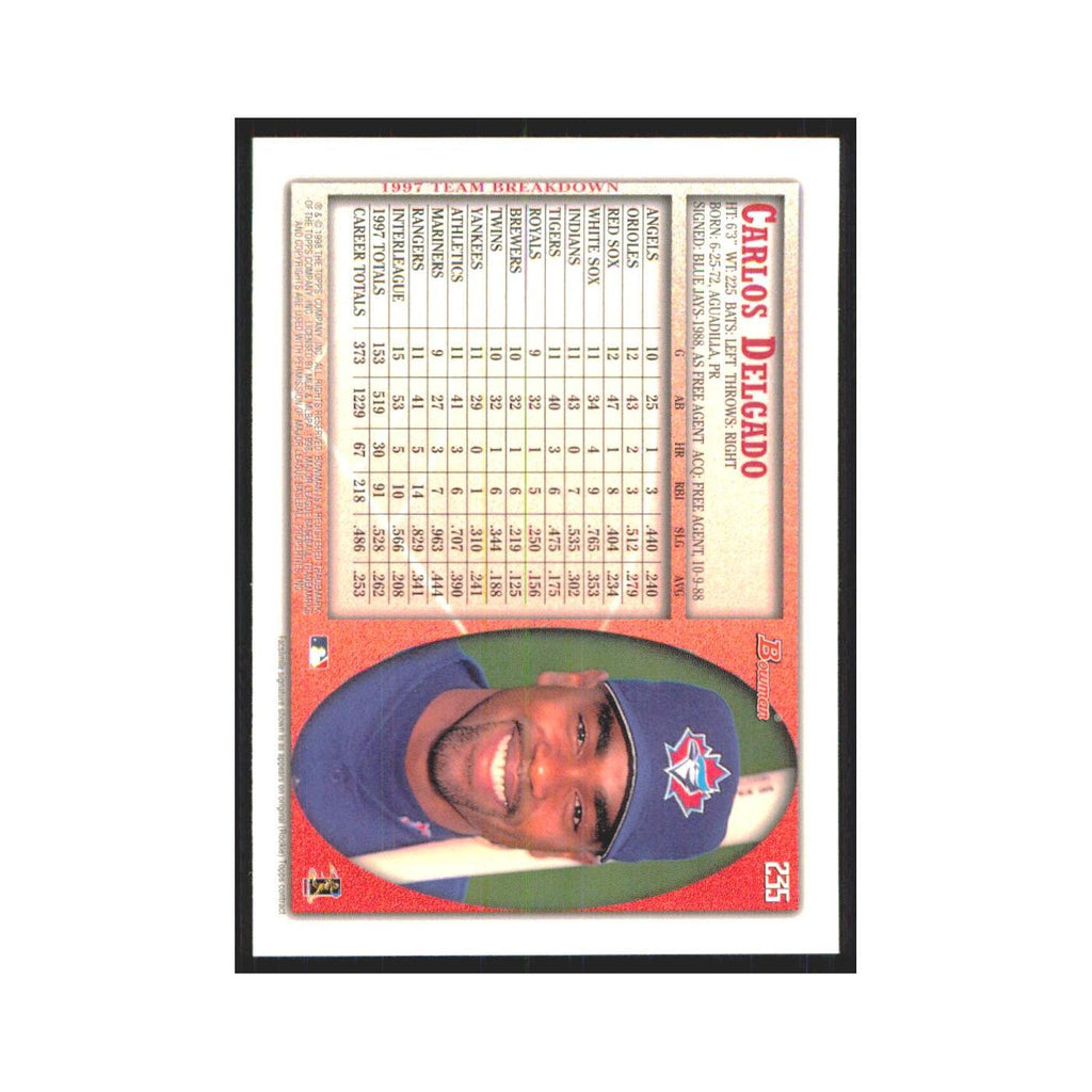 1998 Bowman Carlos Delgado Blue Jays #235