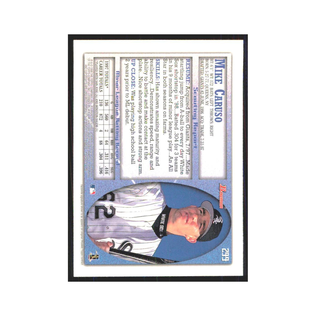 1998 Bowman Mike Caruso White Sox #299