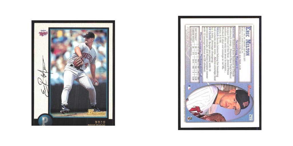 1998 Bowman Eric Milton Twins #298