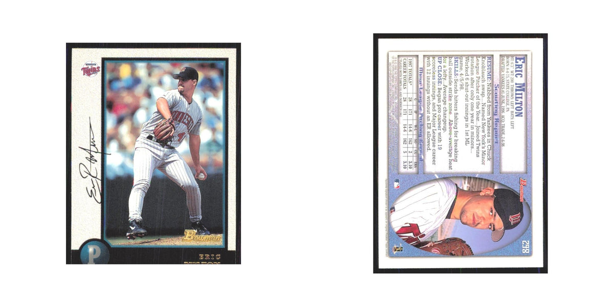 1998 Bowman Eric Milton Twins #298