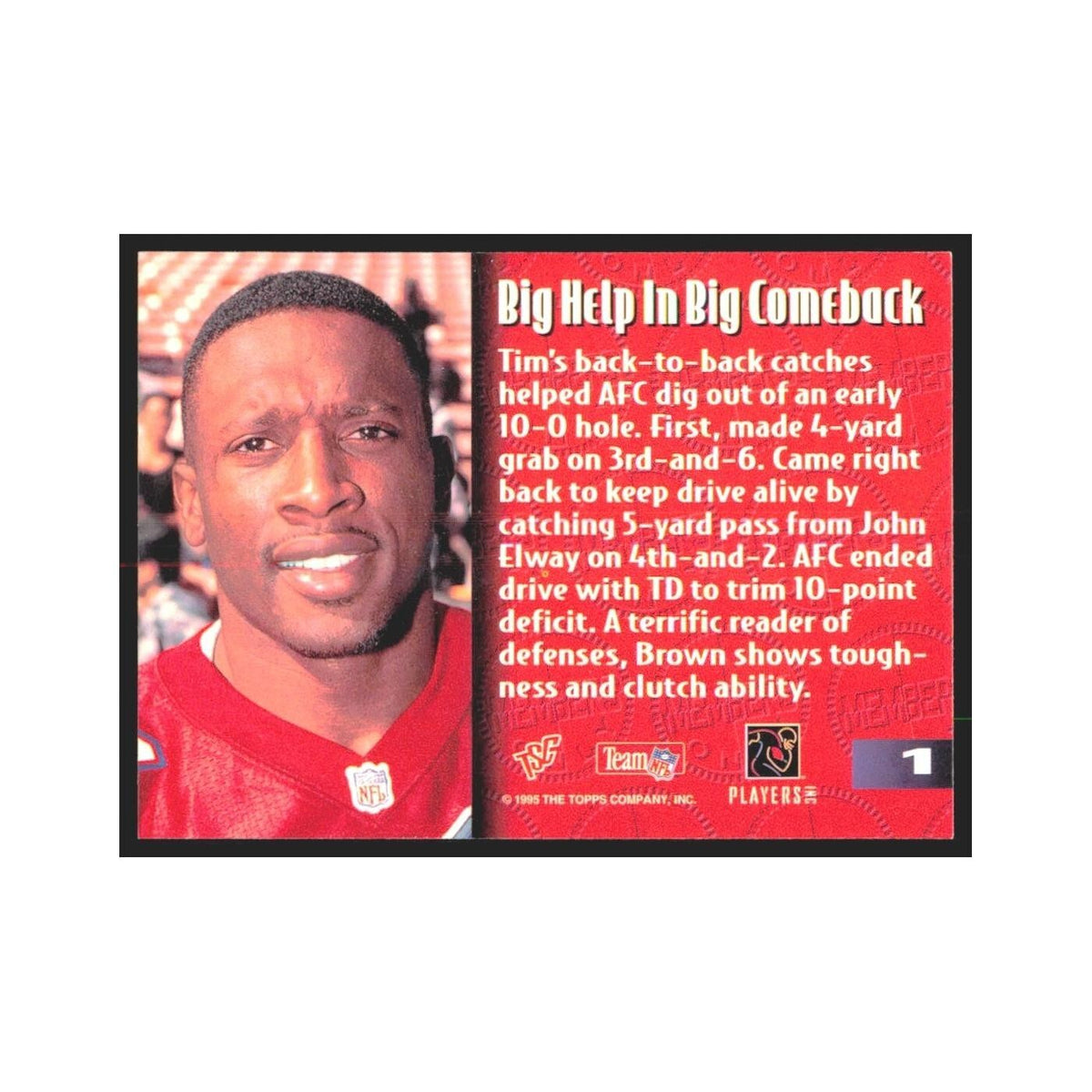 1995 Stadium Club Members Only Tim Brown Los Angeles Raiders #1