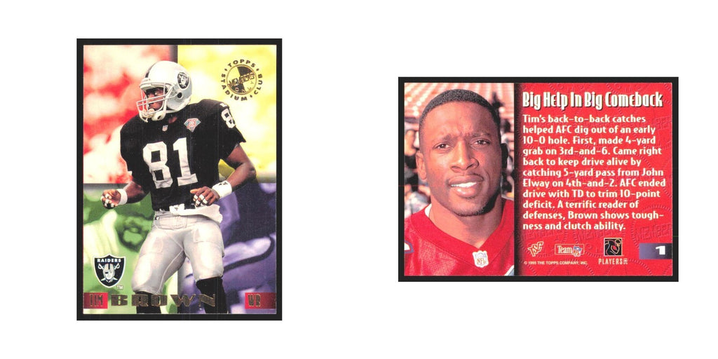 1995 Stadium Club Members Only Tim Brown Los Angeles Raiders #1