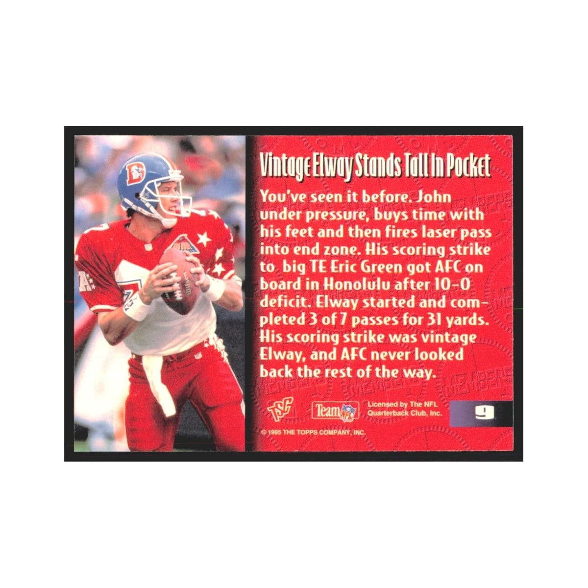 1995 Stadium Club Members Only John Elway Broncos #9