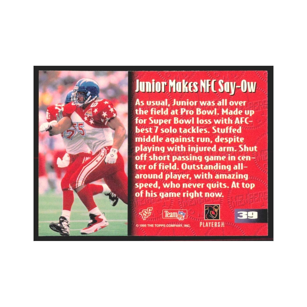 1995 Stadium Club Members Only Junior Seau San Diego Chargers #39