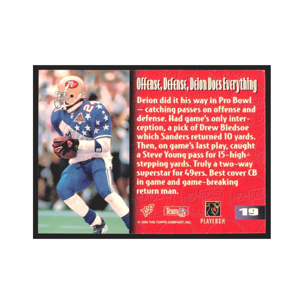1995 Stadium Club Members Only Deion Sanders 49ers #19