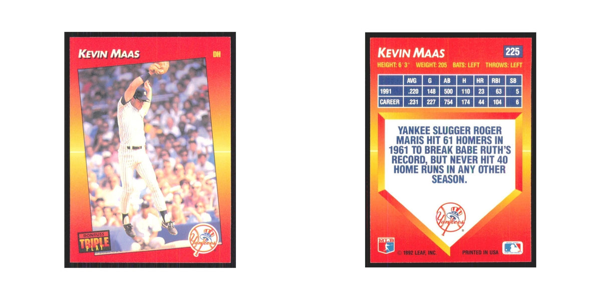 1992 Donruss Triple Play Kevin Maas Yankees #225
