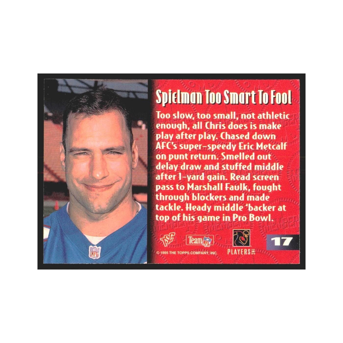 1995 Stadium Club Members Only Chris Spielman Lions #17