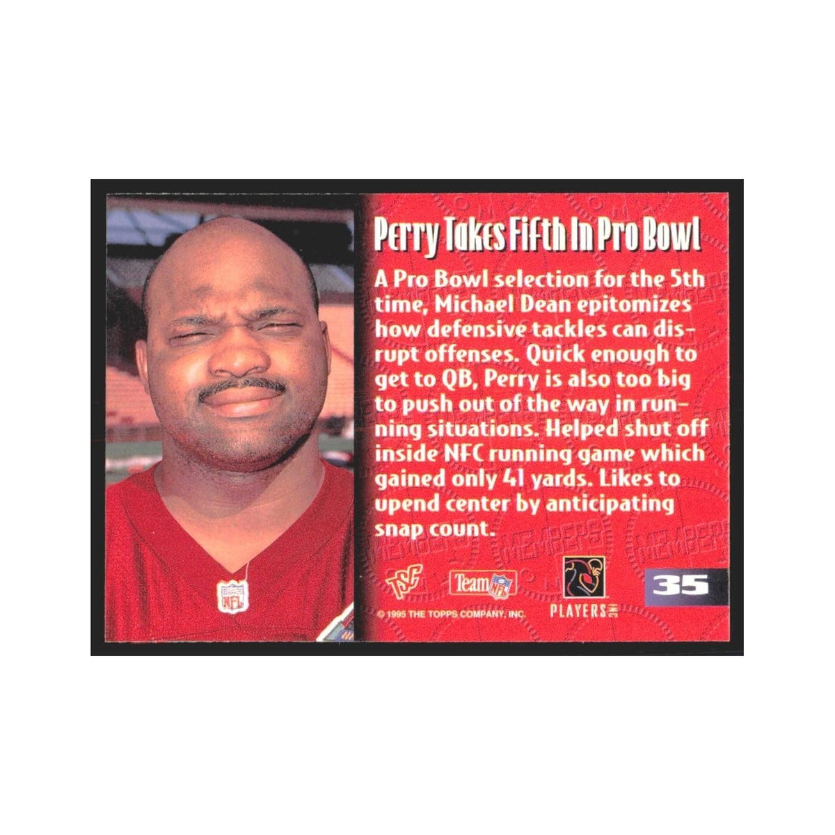 1995 Stadium Club Members Only Michael Dean Perry Browns #35
