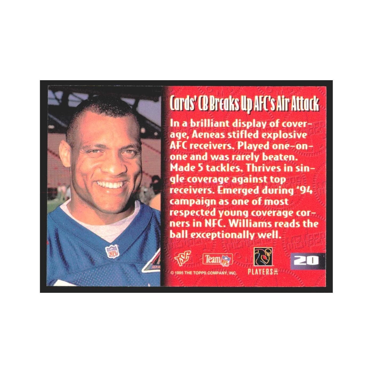 1995 Stadium Club Members Only Aeneas Williams Cardinals #20