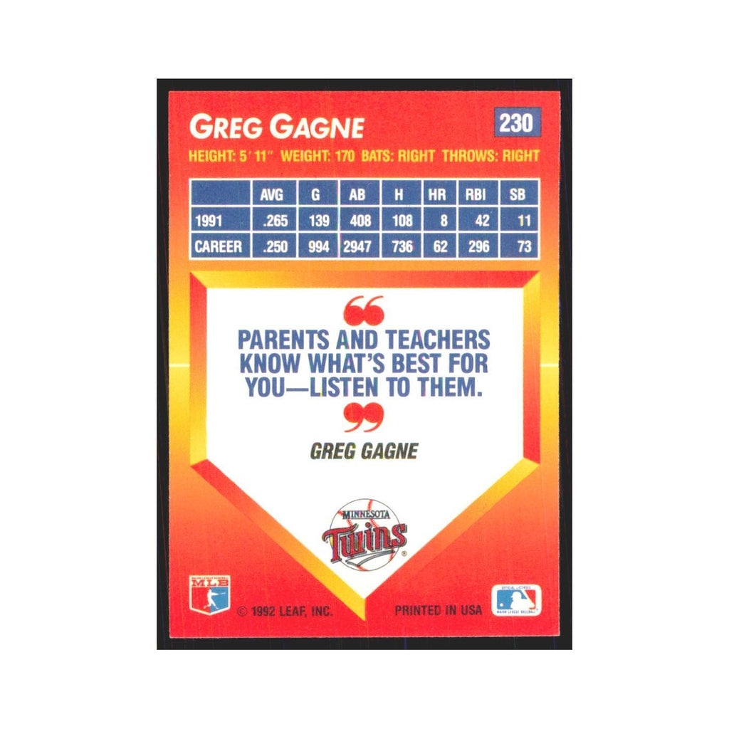 1992 Triple Play Greg Gagne Twins #230