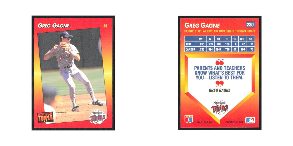 1992 Triple Play Greg Gagne Twins #230