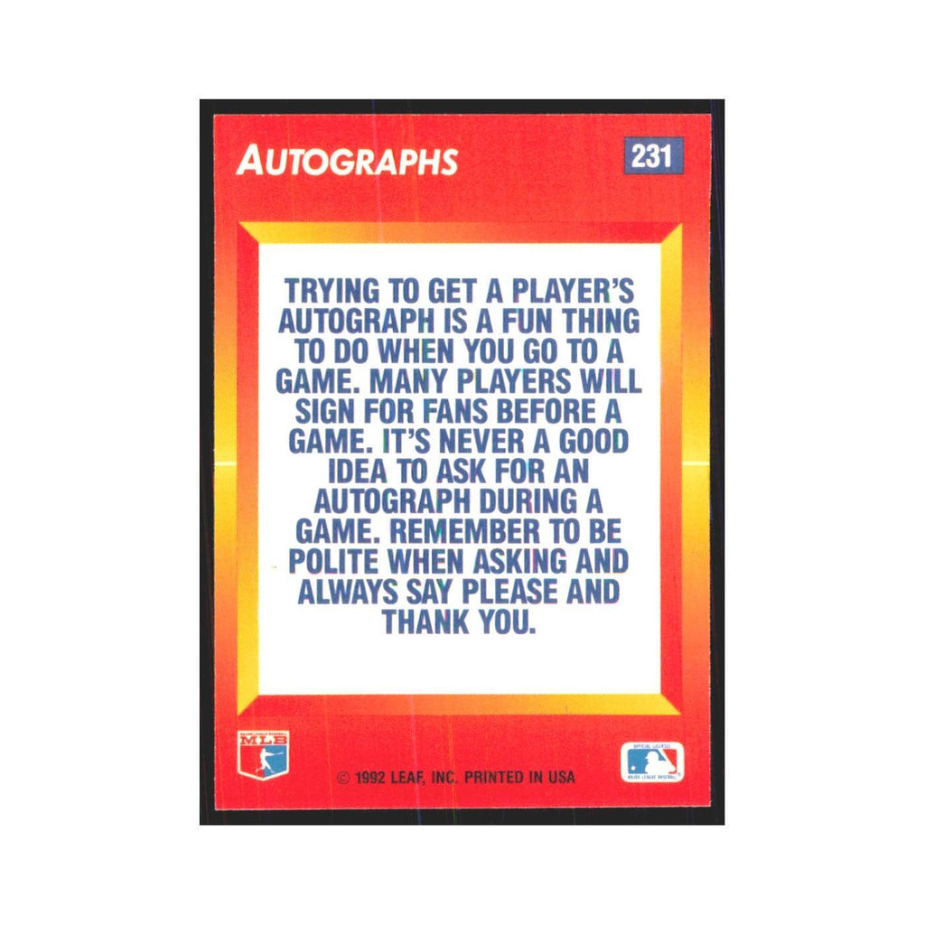 1992 Triple Play Autographs #231