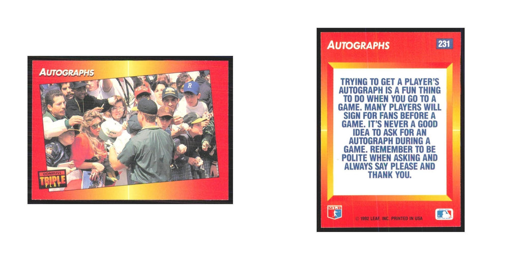 1992 Triple Play Autographs #231