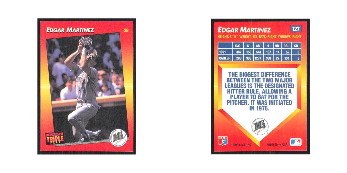 1992 Triple Play Edgar Martinez Mariners #127
