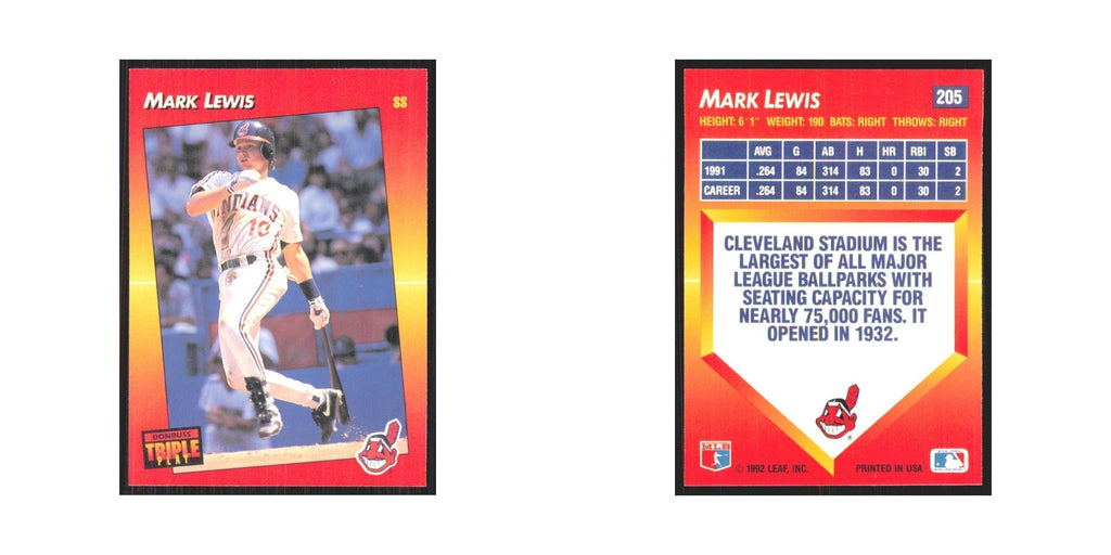 1992 Triple Play Mark Lewis Indians #205