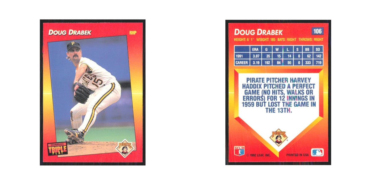 1992 Triple Play Doug Drabek Pirates #106