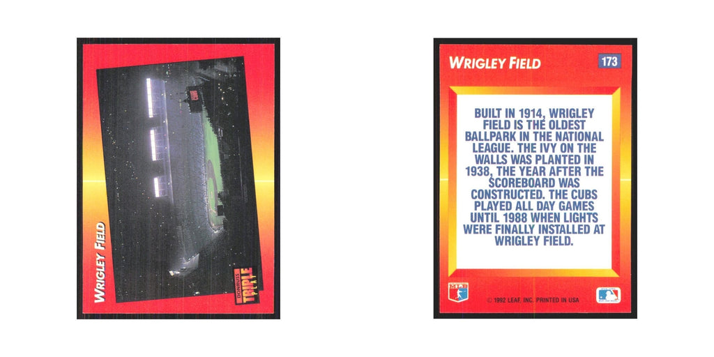 1992 Triple Play Wrigley Field #173
