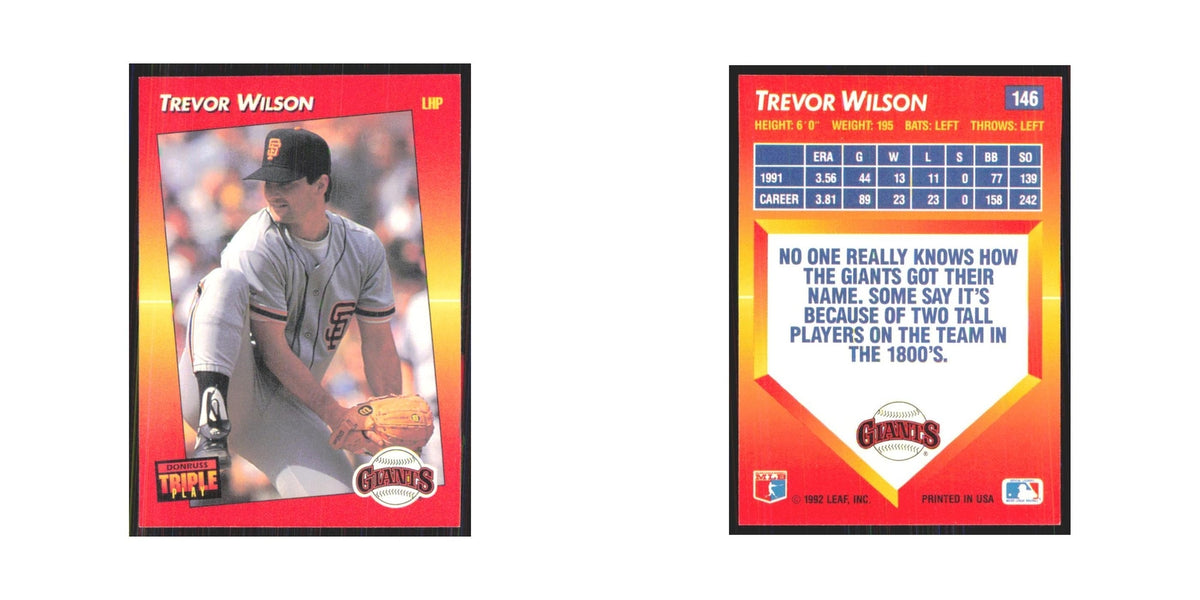 1992 Triple Play Trevor Wilson Giants #146