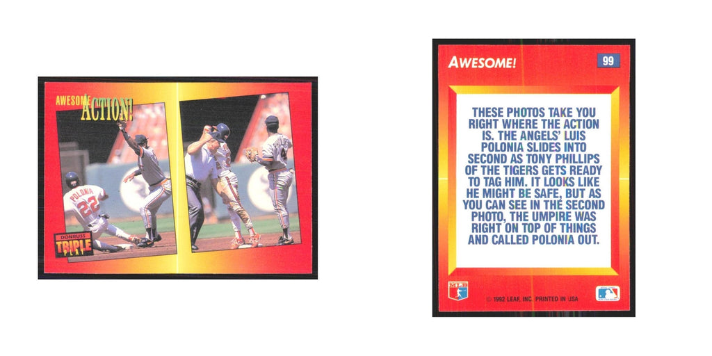 1992 Triple Play Luis Polonia/Tony Phillips Detroit Tigers/California Angels #99