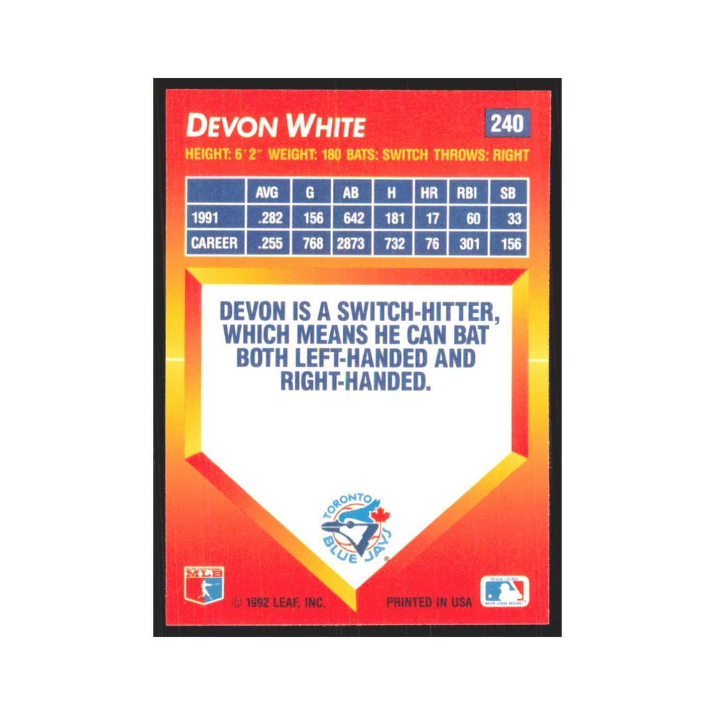 1992 Triple Play Devon White Blue Jays #240