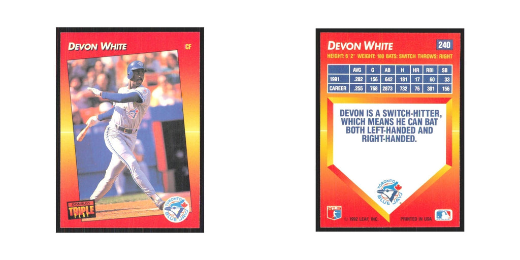 1992 Triple Play Devon White Blue Jays #240
