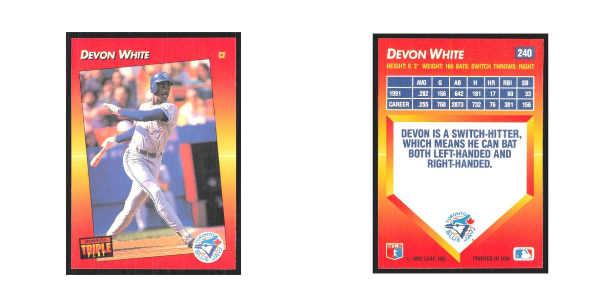 1992 Triple Play Devon White Blue Jays #240