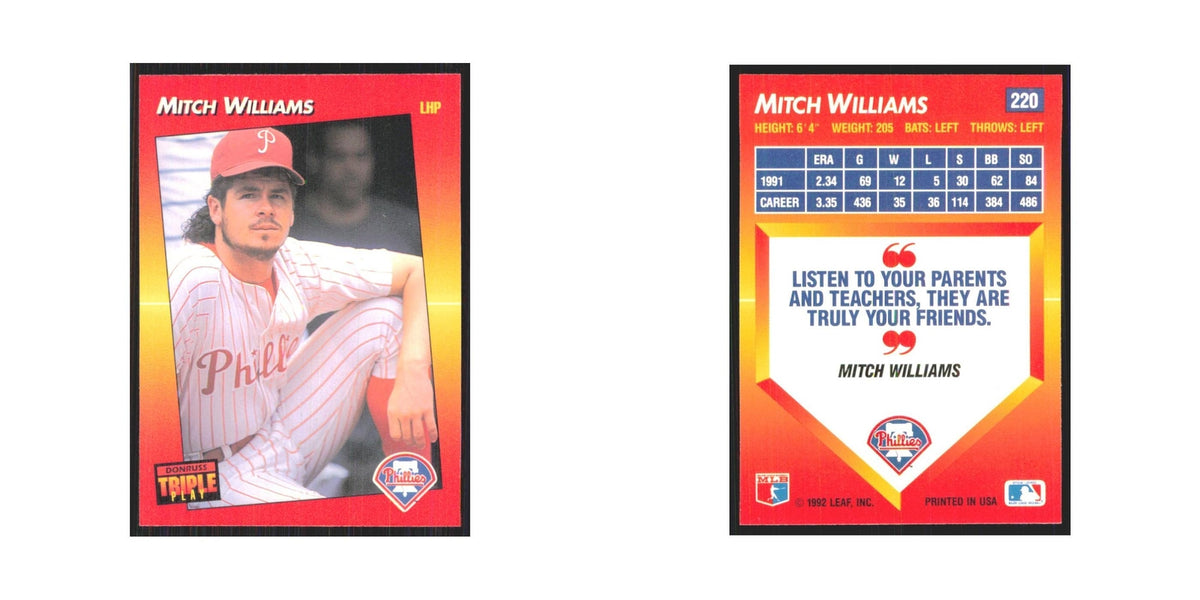 1992 Triple Play Mitch Williams Phillies #220