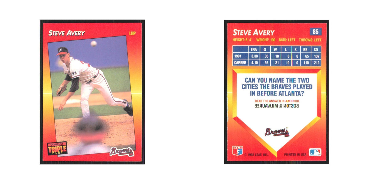 1992 Triple Play Steve Avery Braves #85
