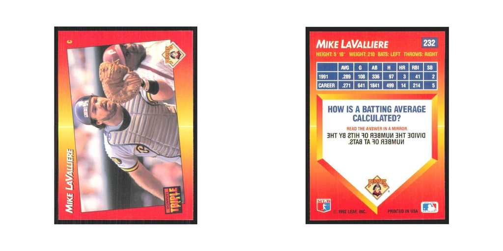 1992 Triple Play Mike LaValliere Pirates #232