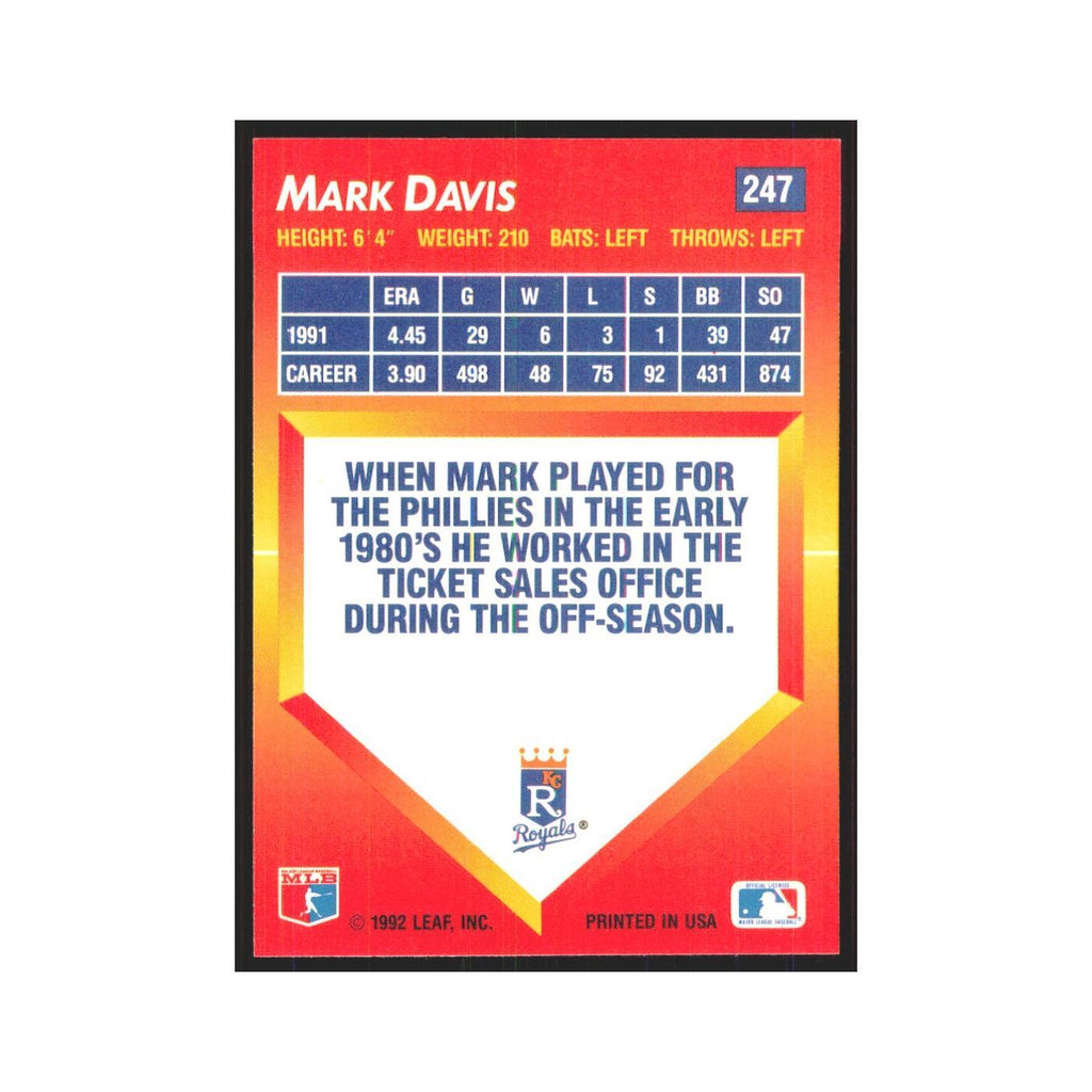 1992 Triple Play Mark Davis Royals #247