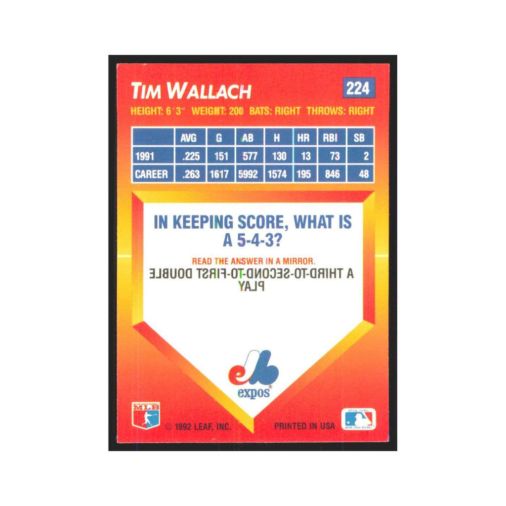 1992 Triple Play Tim Wallach Montreal Expos #224
