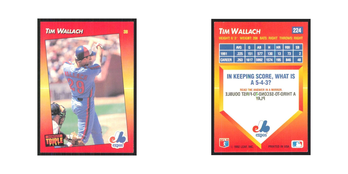 1992 Triple Play Tim Wallach Montreal Expos #224