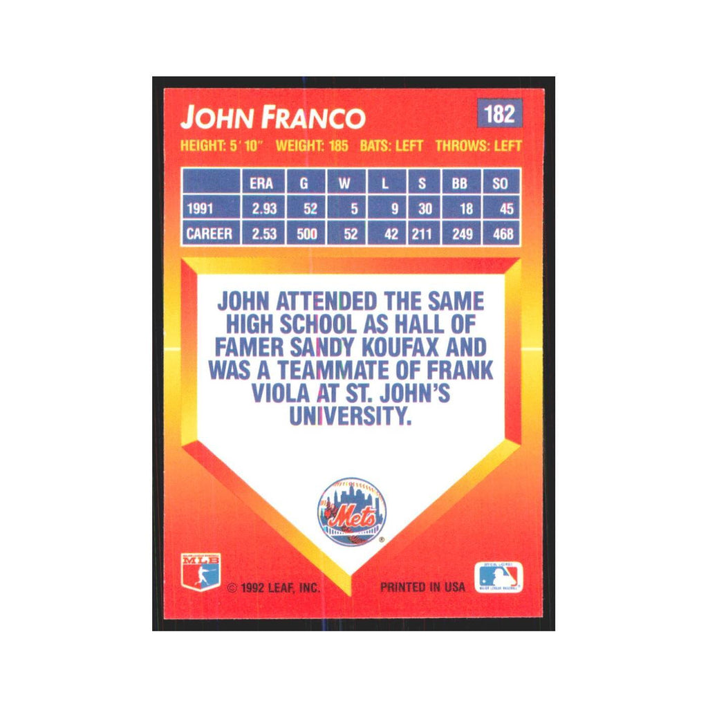 1992 Triple Play John Franco Mets #182