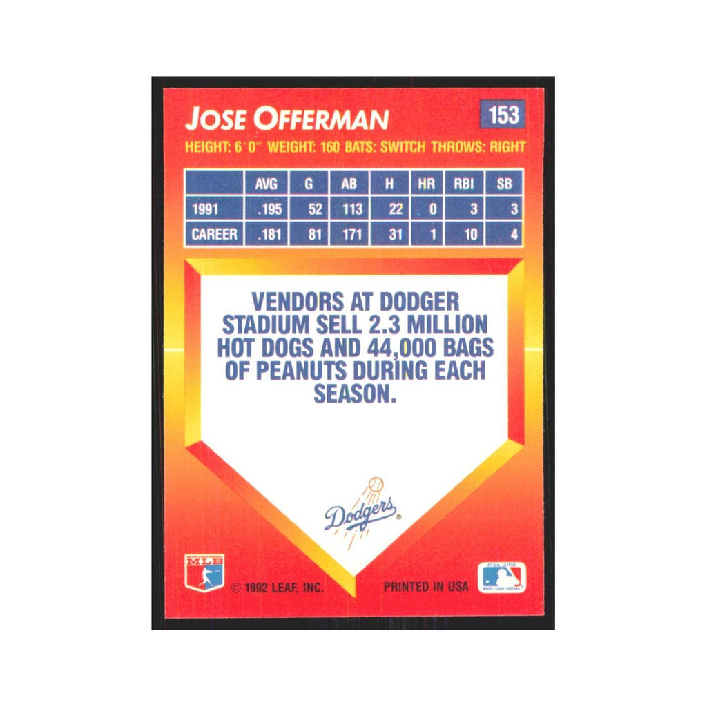 1992 Triple Play Jose Offerman Dodgers #153
