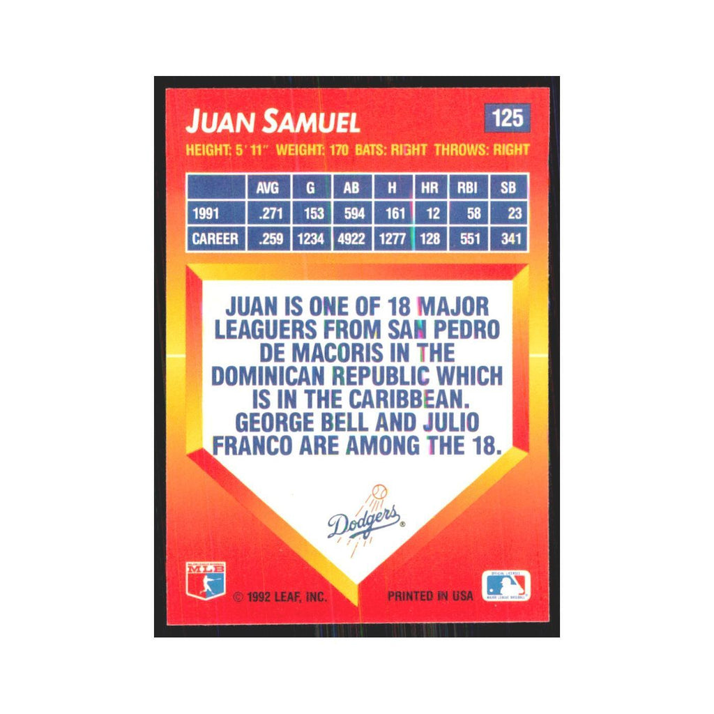 1992 Triple Play Juan Samuel Dodgers #125