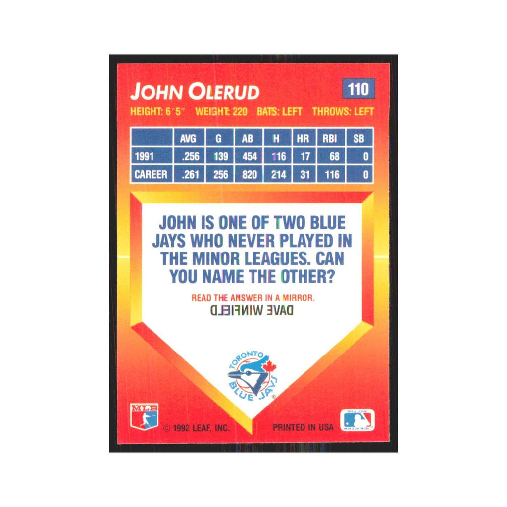1992 Triple Play John Olerud Blue Jays #110